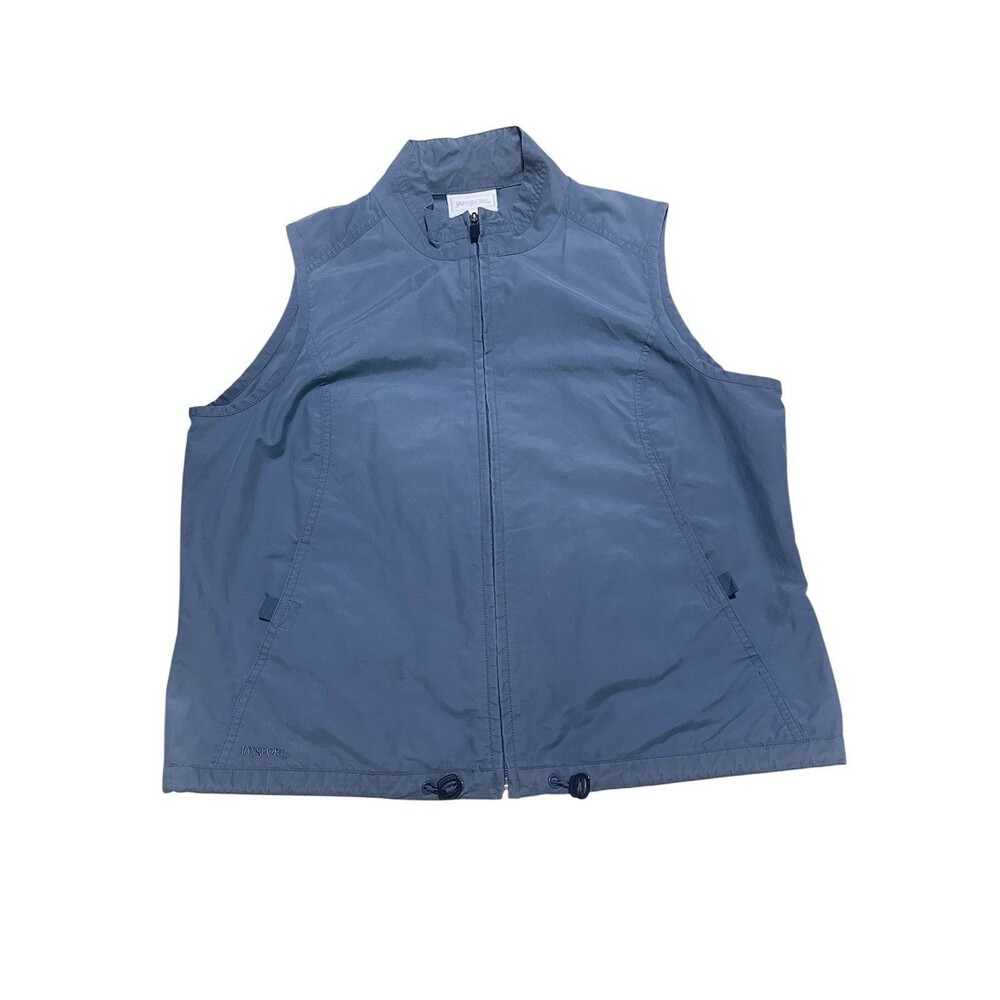 VTG Jansport Woman’s Blue Full Zip Windbreaker  Vest Y2K Size M